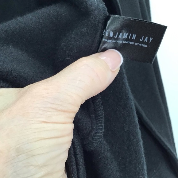 Benjamin Jay Stretch Knit Moto Style Zip-Up Black Jacket Casual Career Size S - Picture 7 of 7